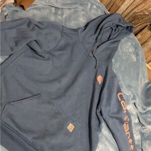 Carhartt Men's Blue and Orange Hoodie